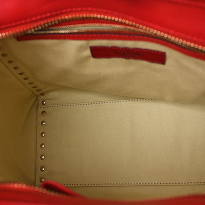 Valentino Garavani Vitello Rockstud Double Handle Tote Red 5 of 8