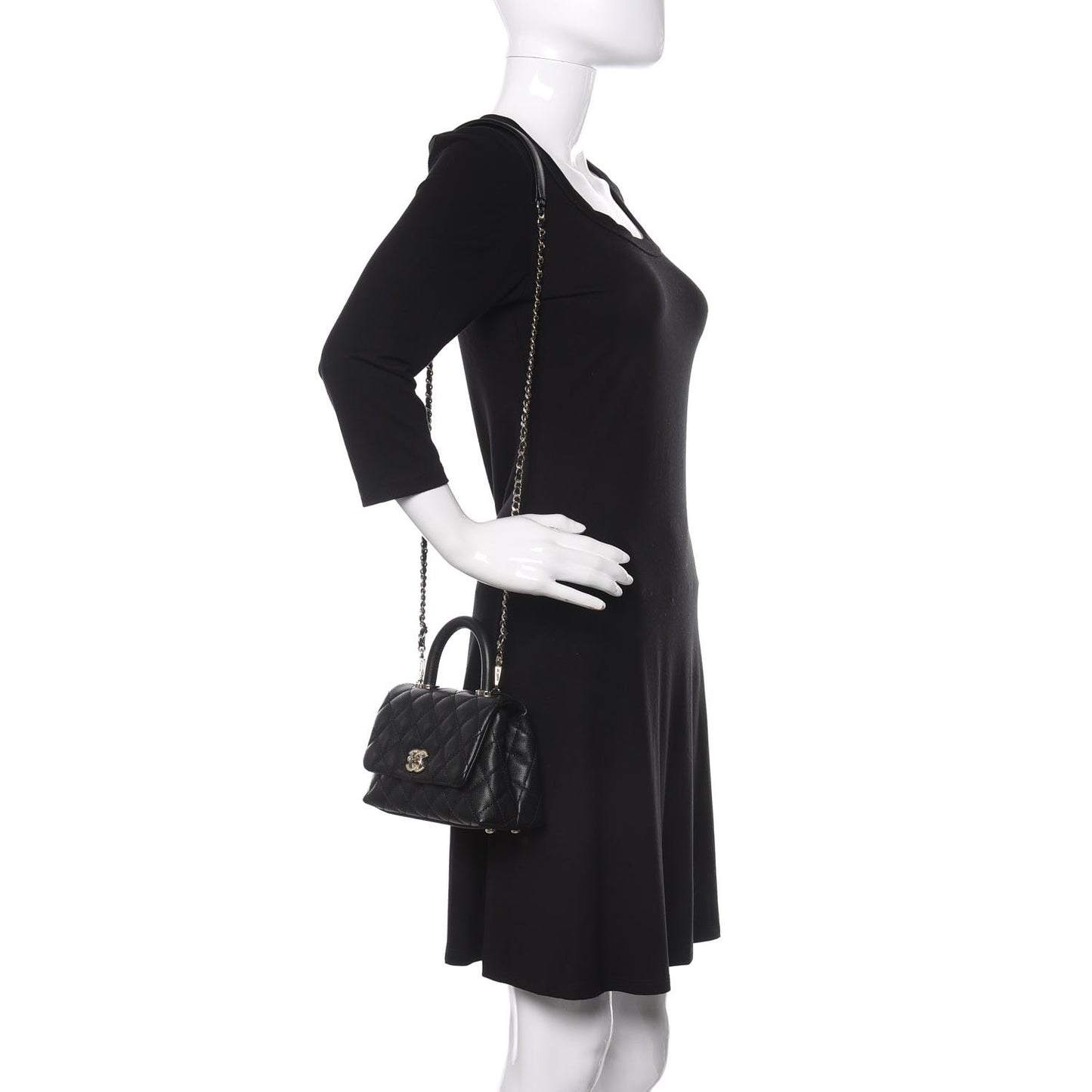 Caviar Quilted Extra Mini Coco Handle Flap Black