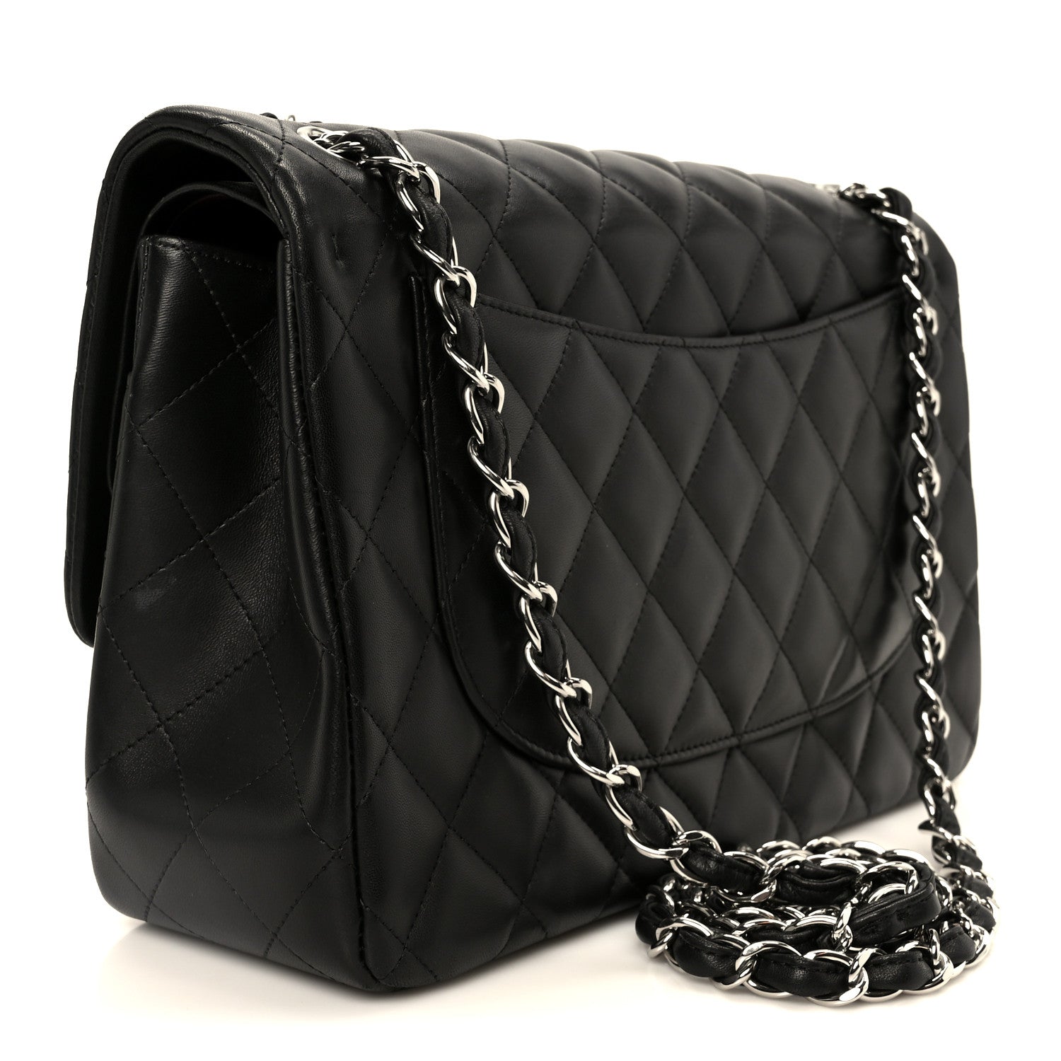 Chanel Lambskin Quilted Jumbo Double Flap Black 3 of 11