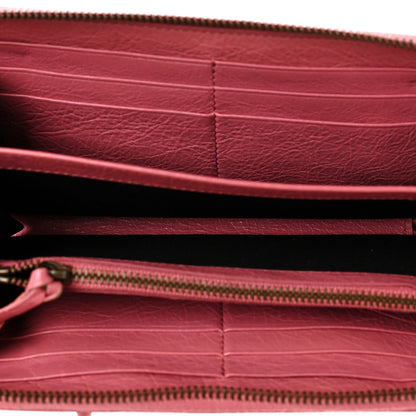 Balenciaga Agneau Classic Hardware Continental Zip Around Wallet Rose Hortensia 5 of 8