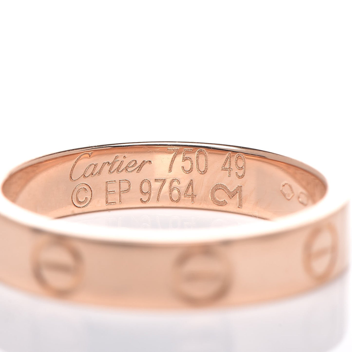 18K Pink Gold 3.5mm LOVE Wedding Band Ring 49 4.75