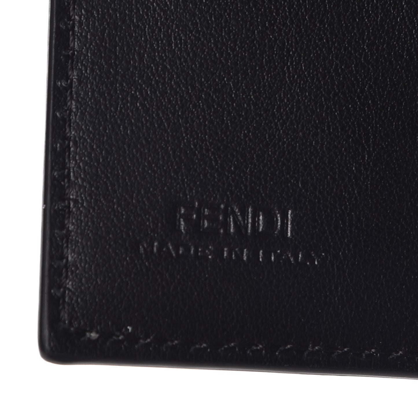 Vitello Liberty F is Fendi Bi-Color FF 1974 Embossed Micro Tri-Fold Envelope Wallet Maya Black