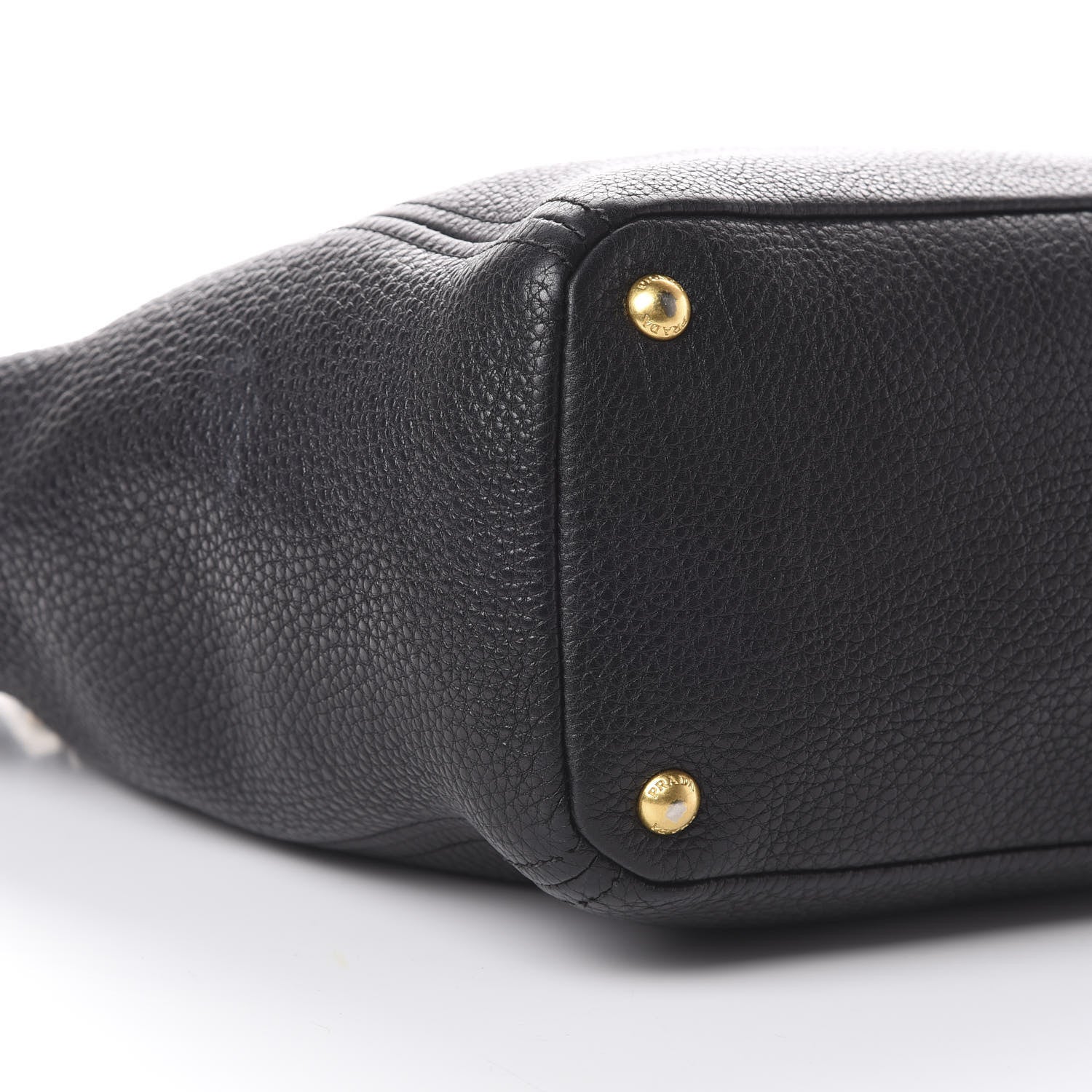 Prada Vitello Daino Side Pocket Tote Black 8 of 13