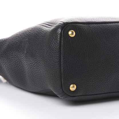 Prada Vitello Daino Side Pocket Tote Black 8 of 13