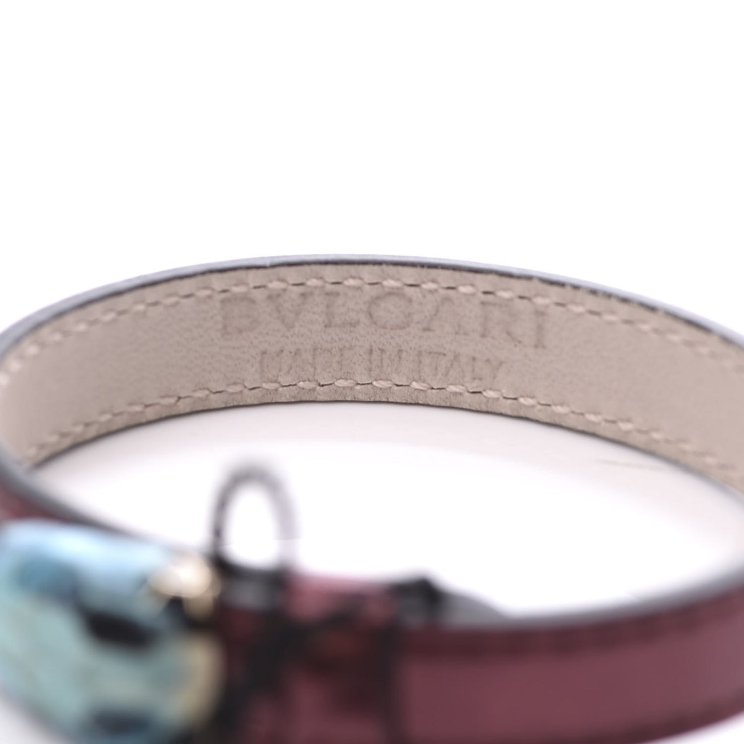 Metallic Calfskin Serpenti Forever Bracelet Ruby Wine