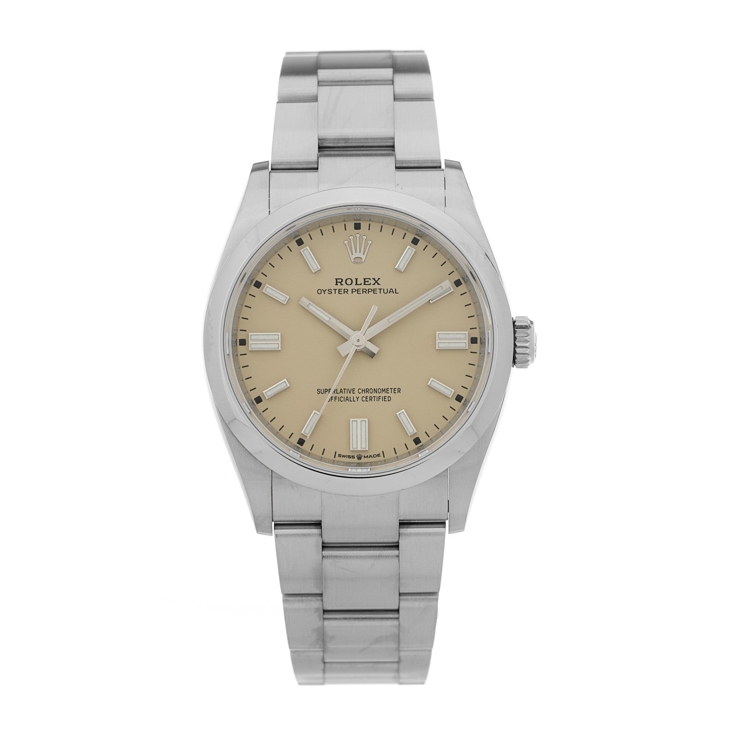 Rolex Stainless Steel 36mm Oyster Perpetual Watch Beige 126000 1 of 5