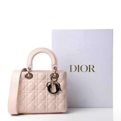 Christian Dior Lambskin Cannage Small Lady Dior Rose Poudre 11 of 11