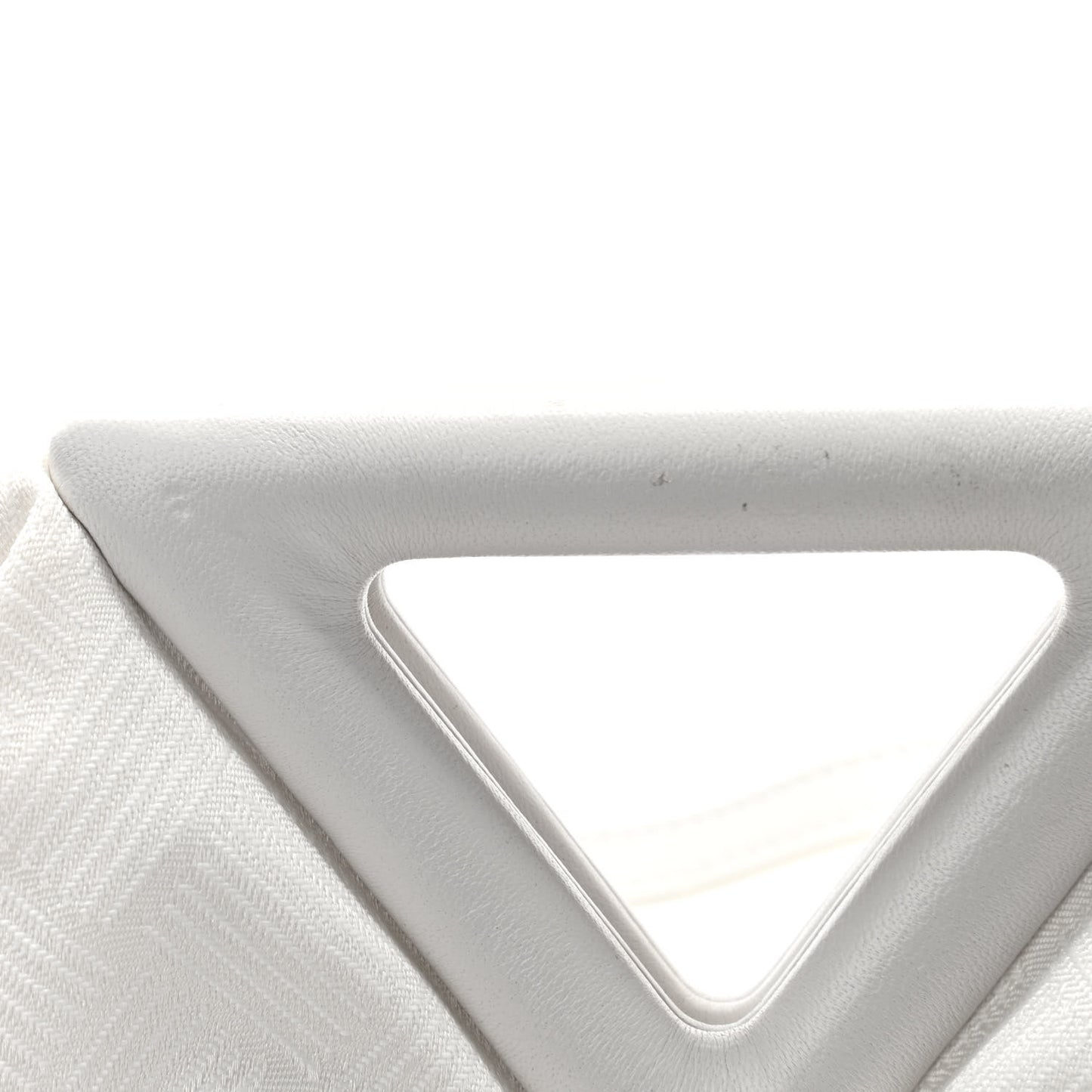 Nylon Jacquard Small The Point Triangle Bag Chalk