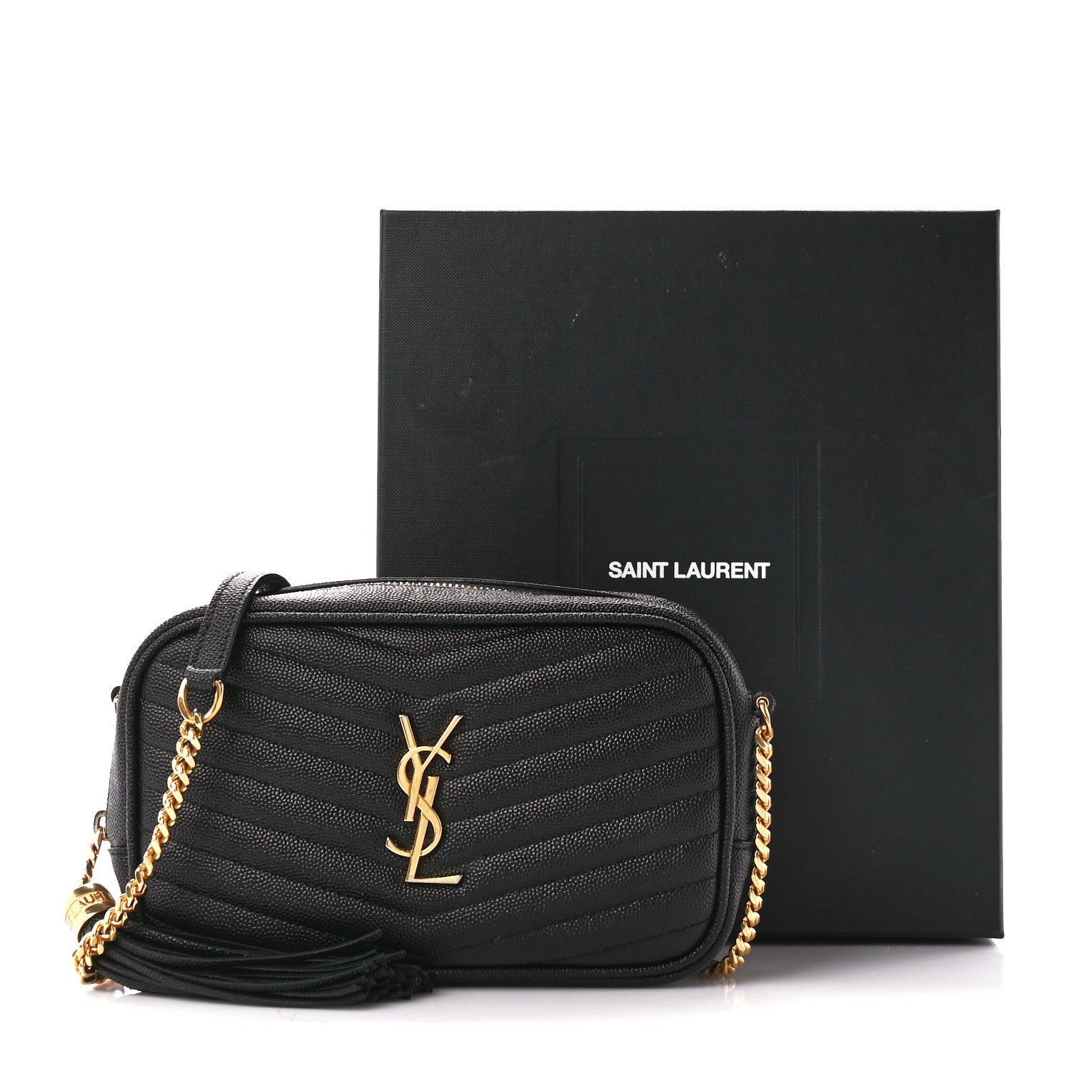 Saint Laurent Grain De Poudre Matelasse Monogram Mini Lou Camera Bag Black 11 of 11