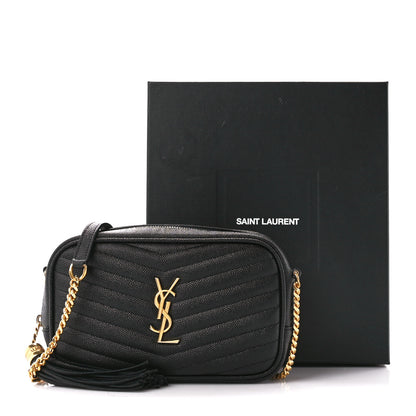 Saint Laurent Grain De Poudre Matelasse Monogram Mini Lou Camera Bag Black 11 of 11