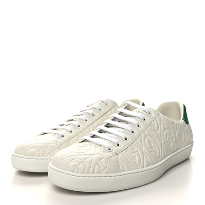Gucci Nappa G Rhombus Mens Ace Sneakers 11 Great White Green 3 of 9