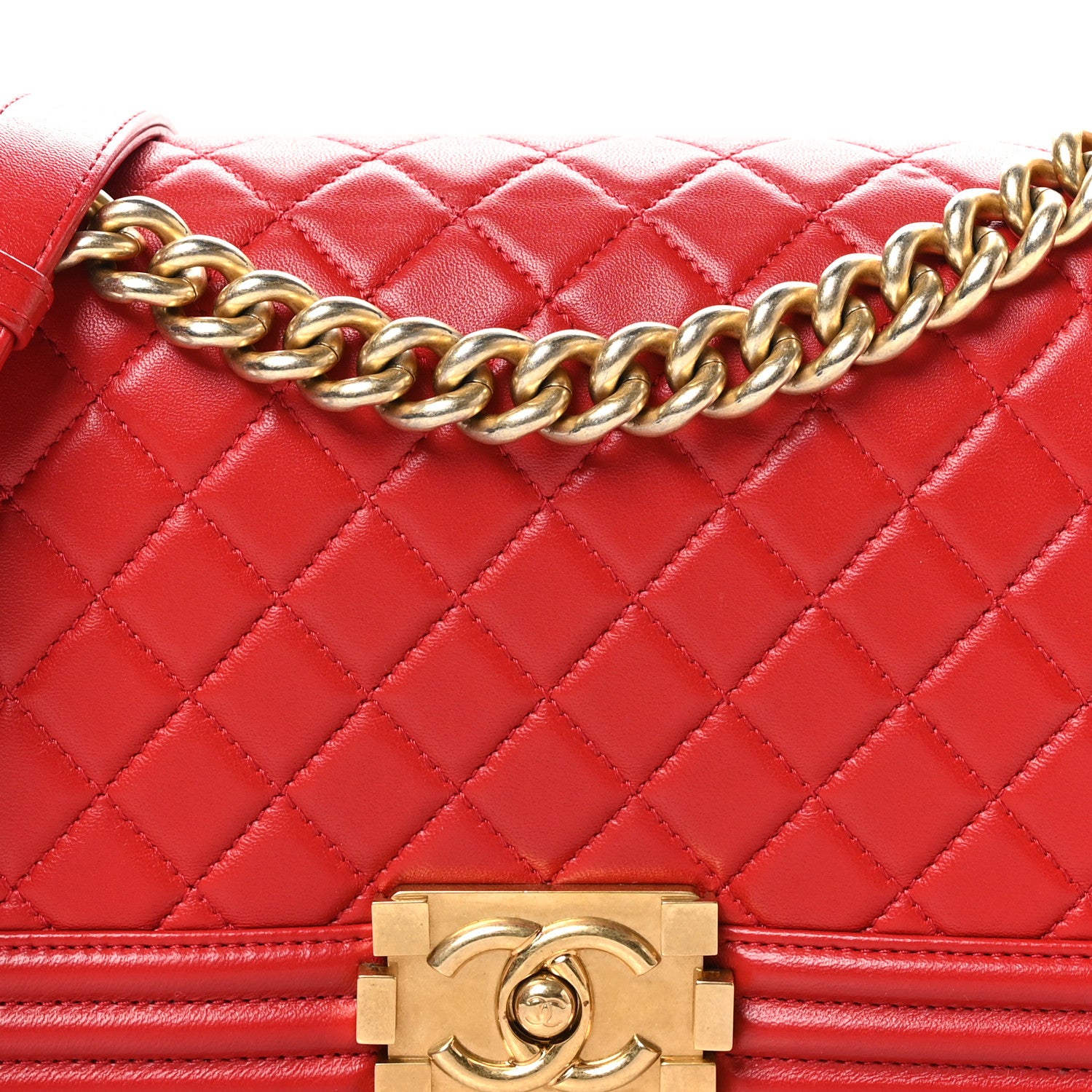 Chanel Lambskin Quilted Medium Boy Flap Red 8 of 12