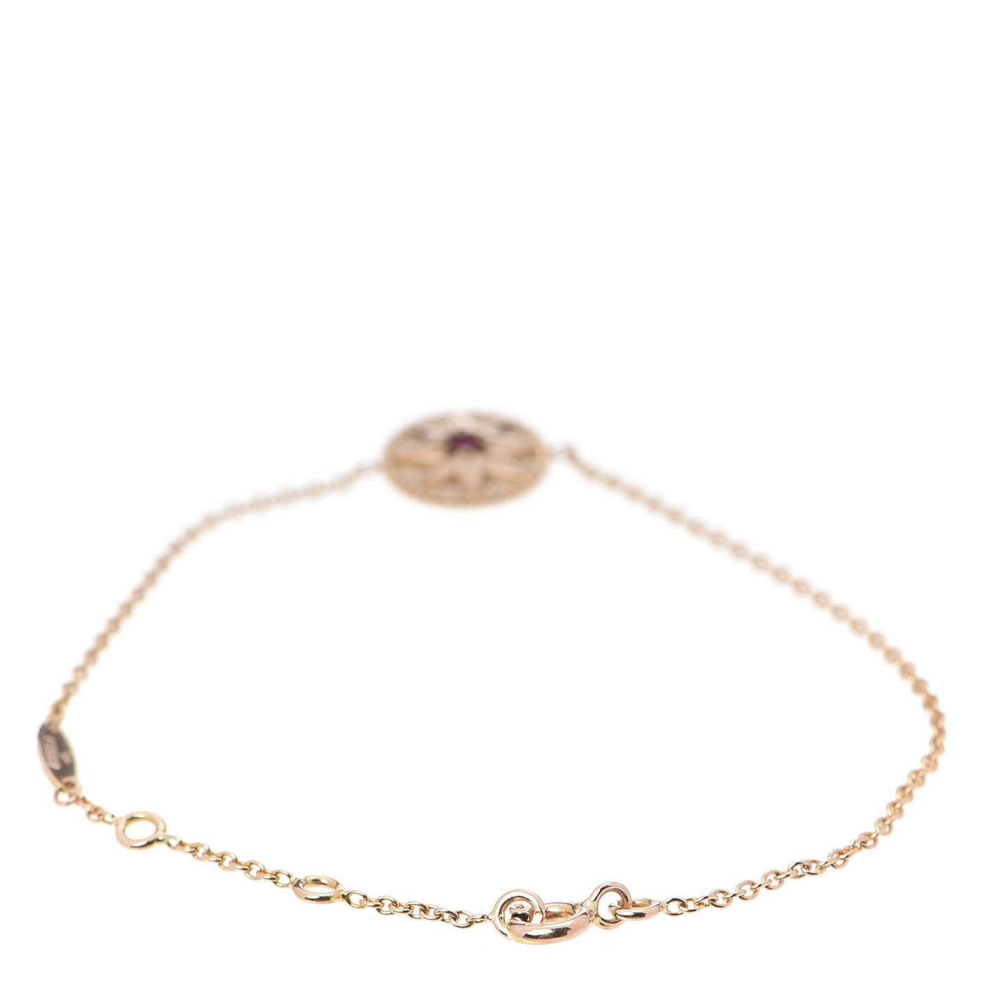 18K Rose Gold Ruby Mother of Pearl Rose Des Vents Bracelet