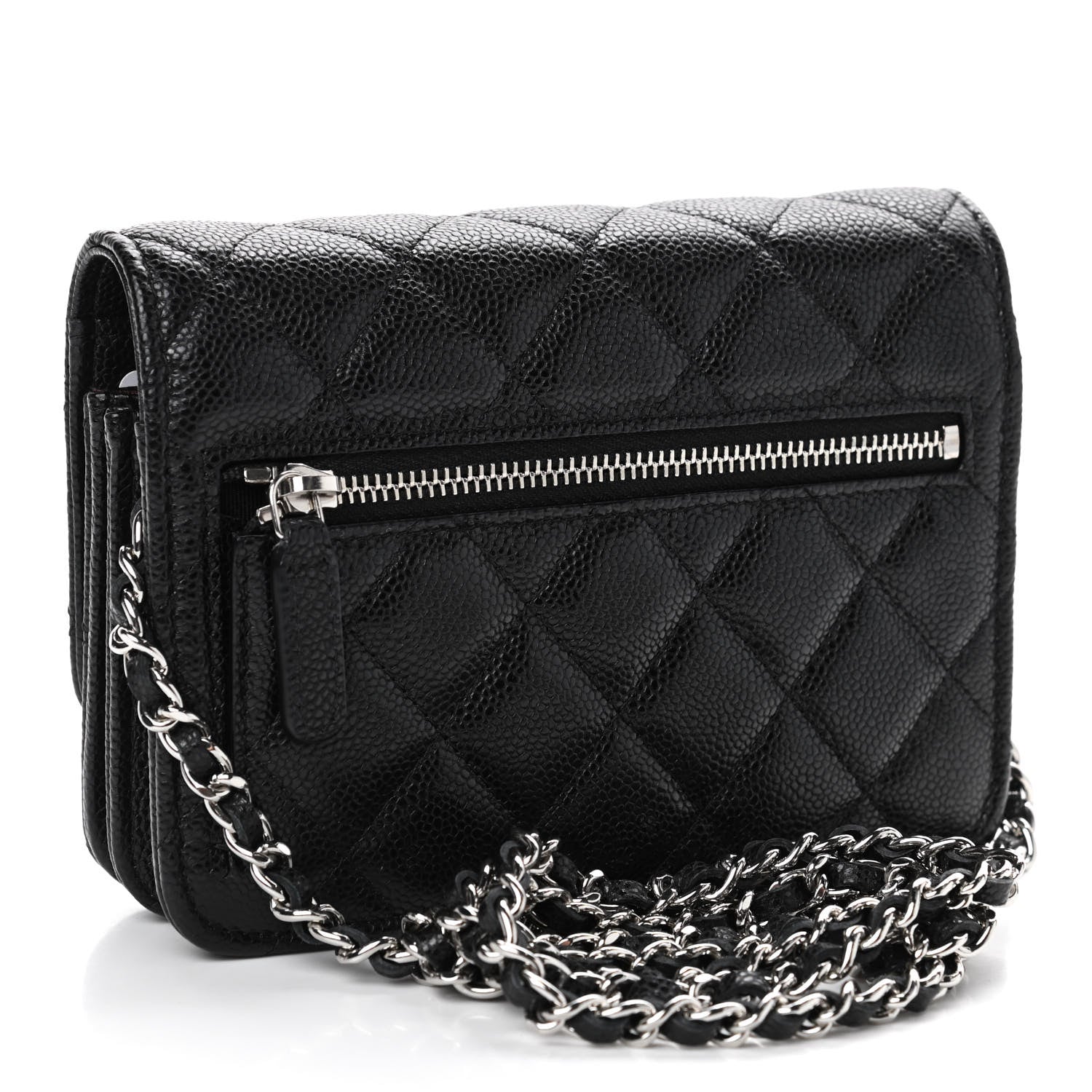 Chanel Caviar Quilted Mini Wallet On Chain WOC Black 2 of 4