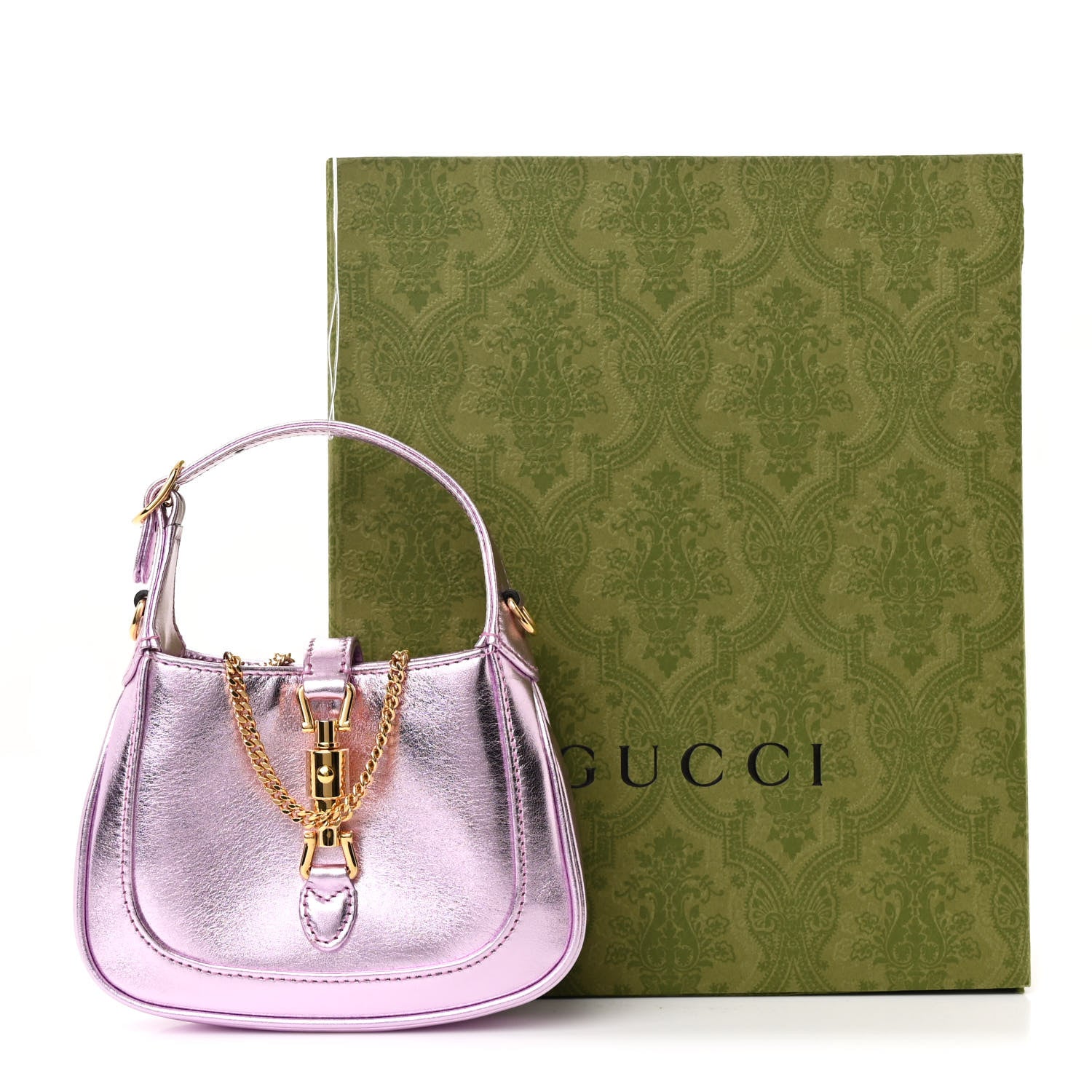 Gucci Laminated Nappa Nano Jackie 1961 Hobo Metallic Pink 11 of 11