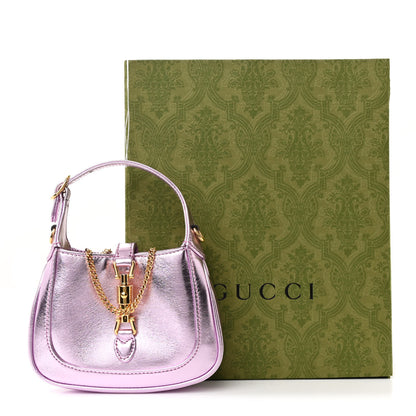 Gucci Laminated Nappa Nano Jackie 1961 Hobo Metallic Pink 11 of 11