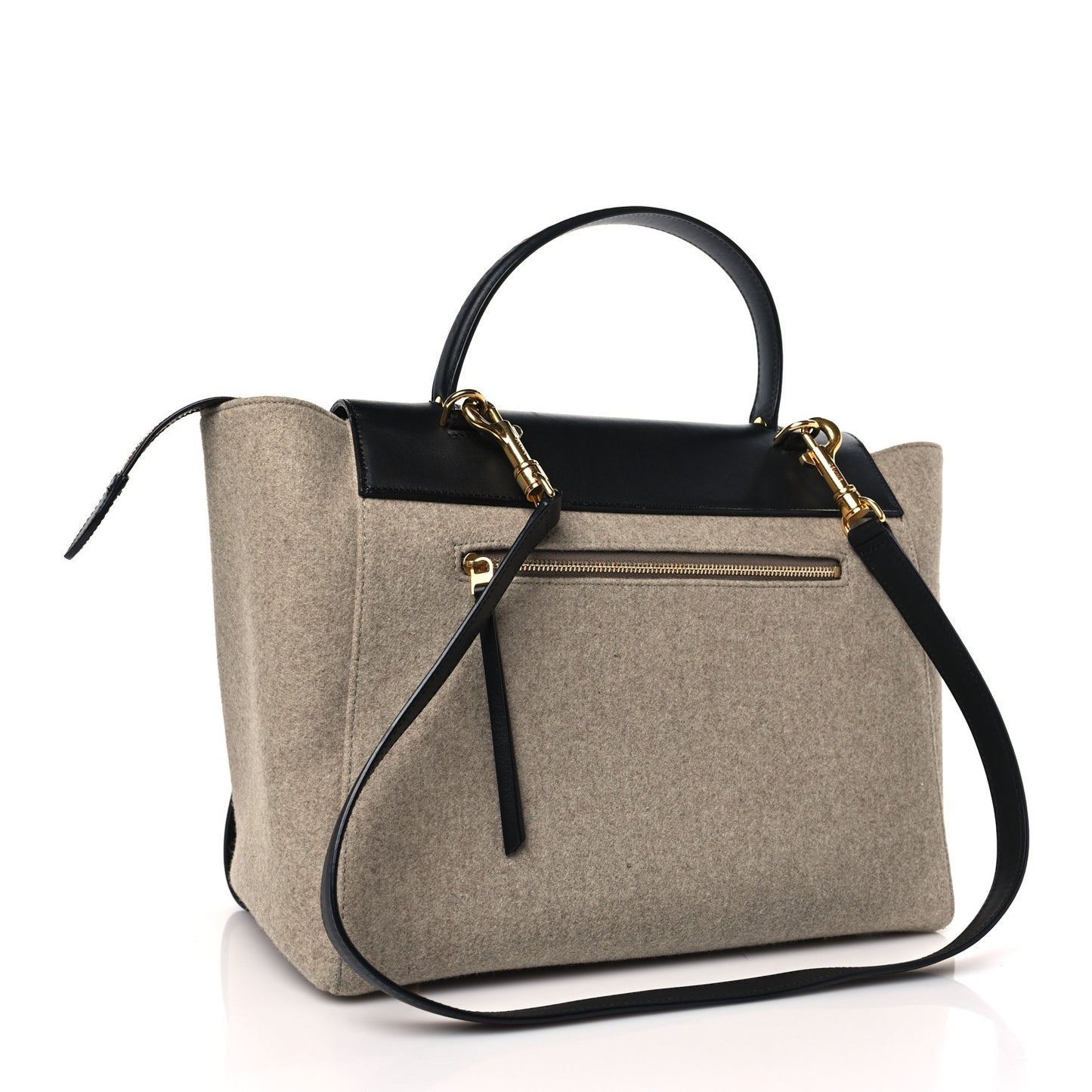 Felt Smooth Calfskin Mini Belt Bag Beige