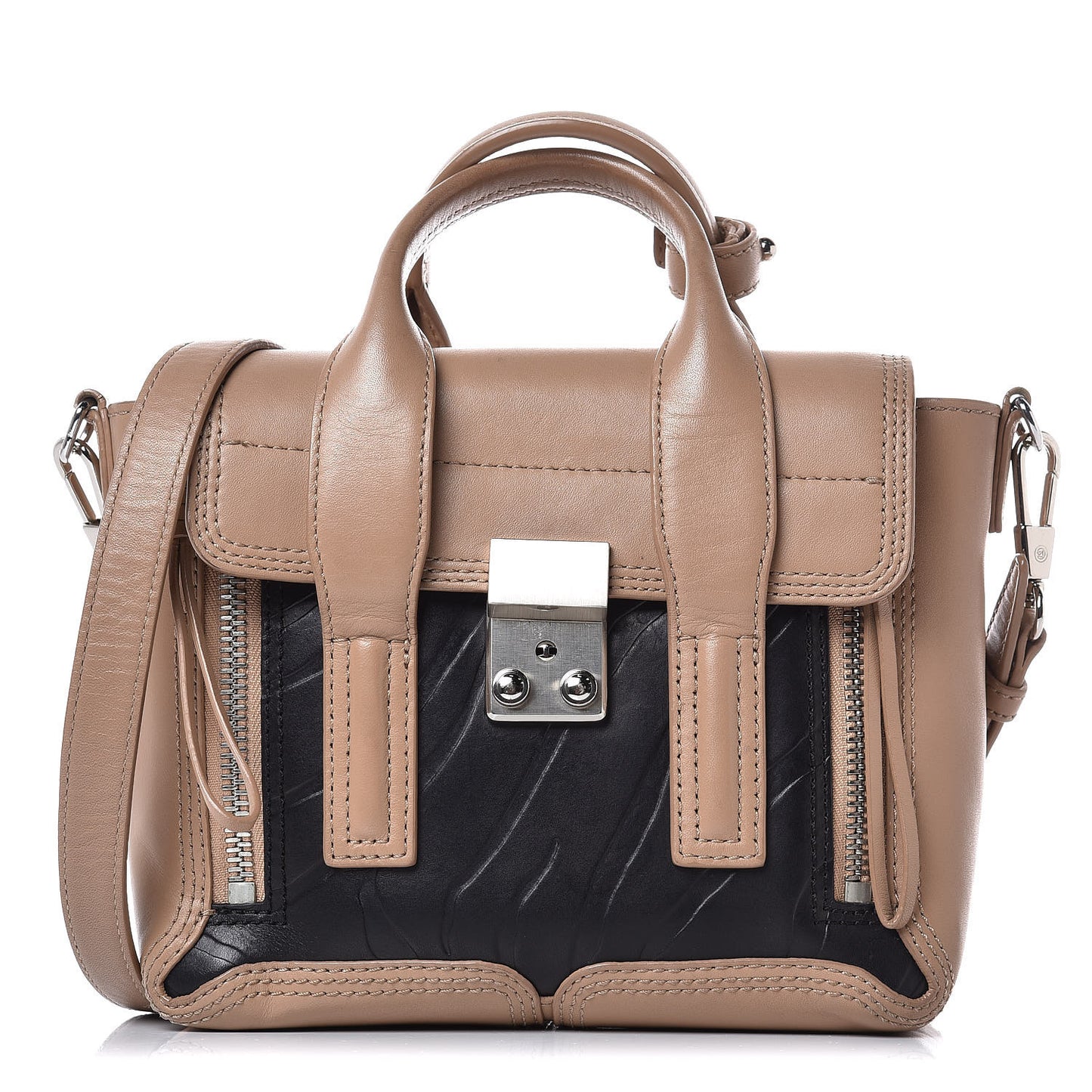 3.1 Textured Calfskin Mini Pashli Satchel Brown
