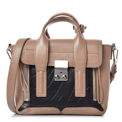 3.1 Phillip Lim 3.1 Textured Calfskin Mini Pashli Satchel Brown 1 of 12