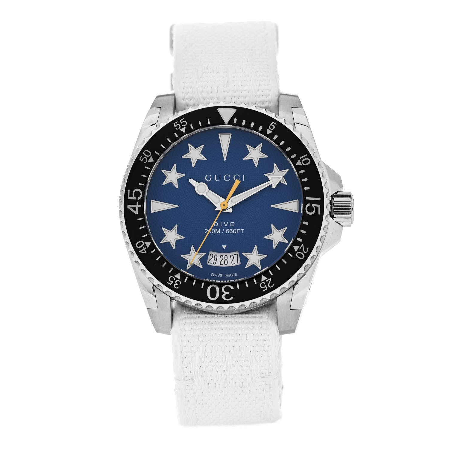 Gucci Stainless Steel Fabric 40mm Dive Quartz Watch Blue 1 of 6