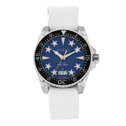 Gucci Stainless Steel Fabric 40mm Dive Quartz Watch Blue 1 of 6