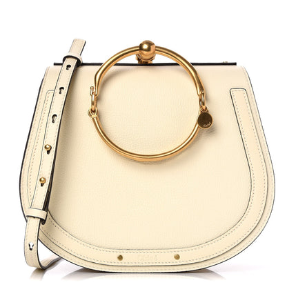 Chloe Calfskin Suede Medium Nile Bracelet Bag Off White 1 of 7