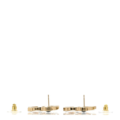 Chanel Crystal Large CC Earrings Pearly White Black 3 of 4