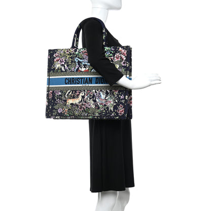 Christian Dior Canvas Embroidered Large D-Constellation Book Tote Blue Multicolor 2 of 9