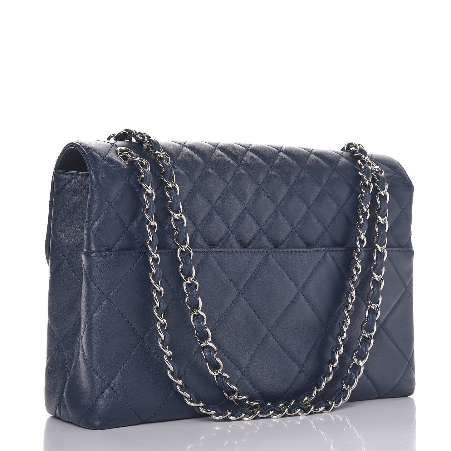 Calfskin Quilted In The Business Flap Dark Blue
