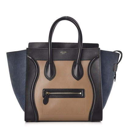 Celine Smooth Calfskin Suede Mini Tri-Color Luggage Beige 1 of 17