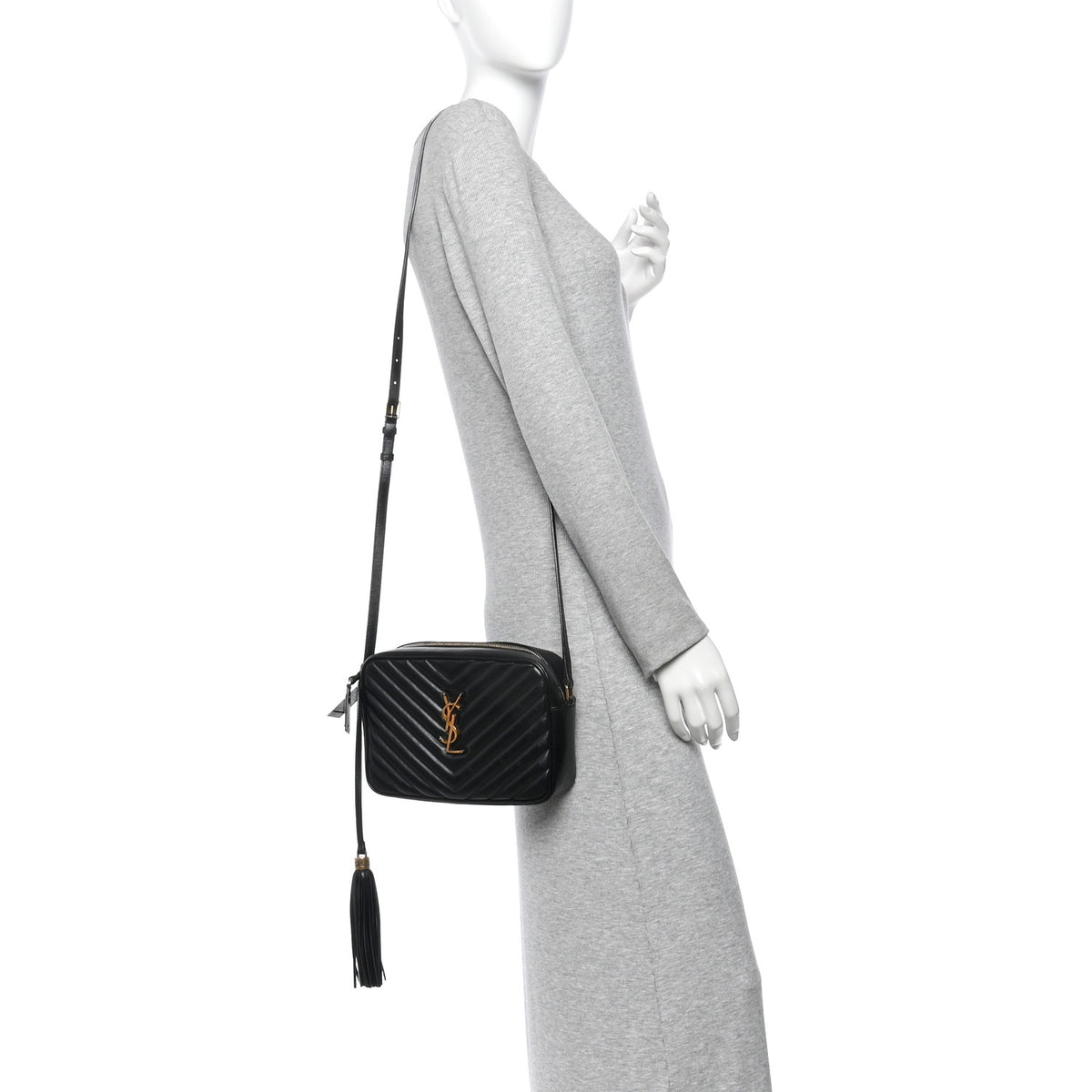 Calfskin Matelasse Monogram Lou Camera Bag Black