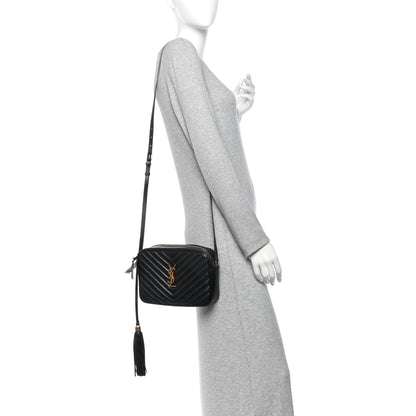 Saint Laurent Calfskin Matelasse Monogram Lou Camera Bag Black 2 of 9