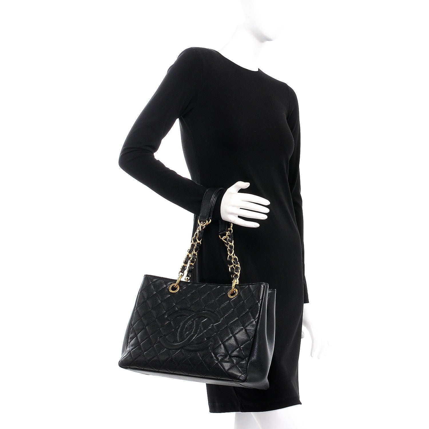 Chanel Caviar Quilted Grand Shopping Tote GST Black 2 of 10