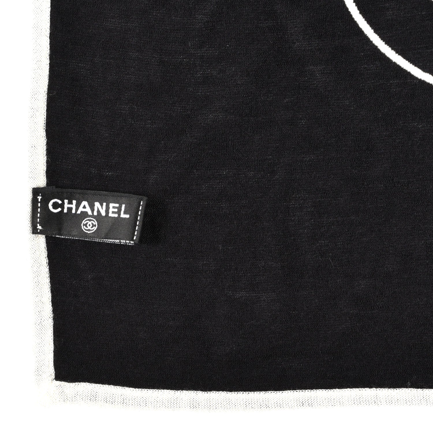 Chanel Cashmere Silk CC Scarf Black 4 of 4