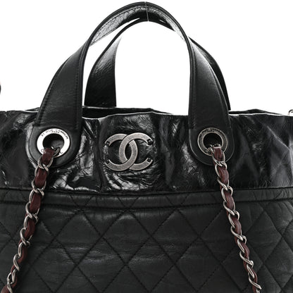 Chanel Iridescent Calfskin Quilted Large In The Mix Tote Black 8 of 10
