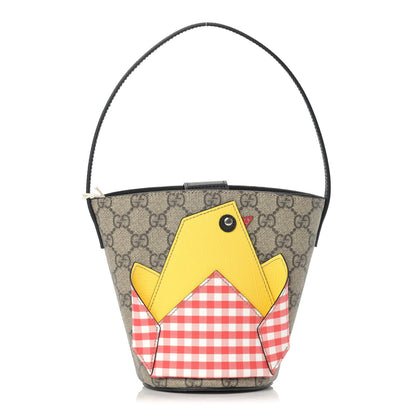 Gucci GG Supreme Monogram Childrens Chick Bucket Bag Black 1 of 9