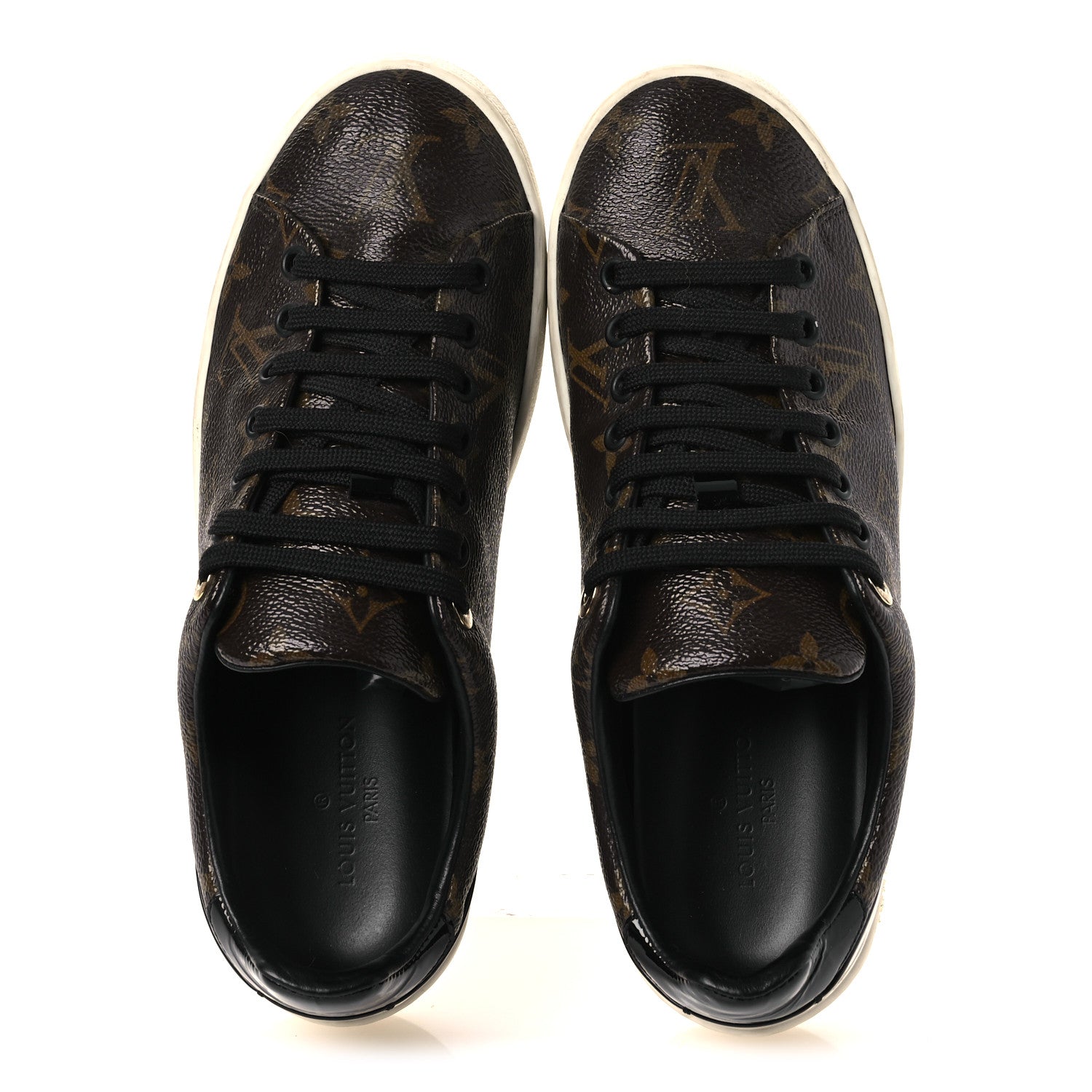 Louis Vuitton Patent Monogram Frontrow Sneakers 37 2 of 16