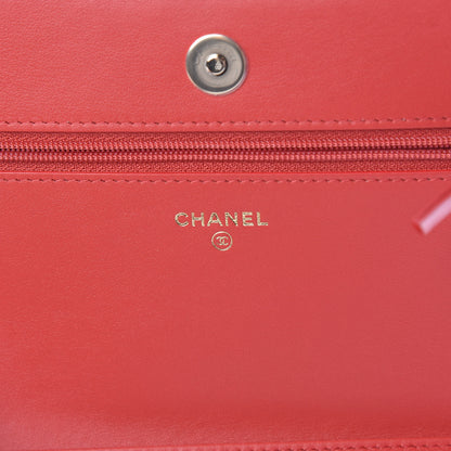 Chanel Caviar Quilted Boy Wallet On Chain WOC Red 6 of 14