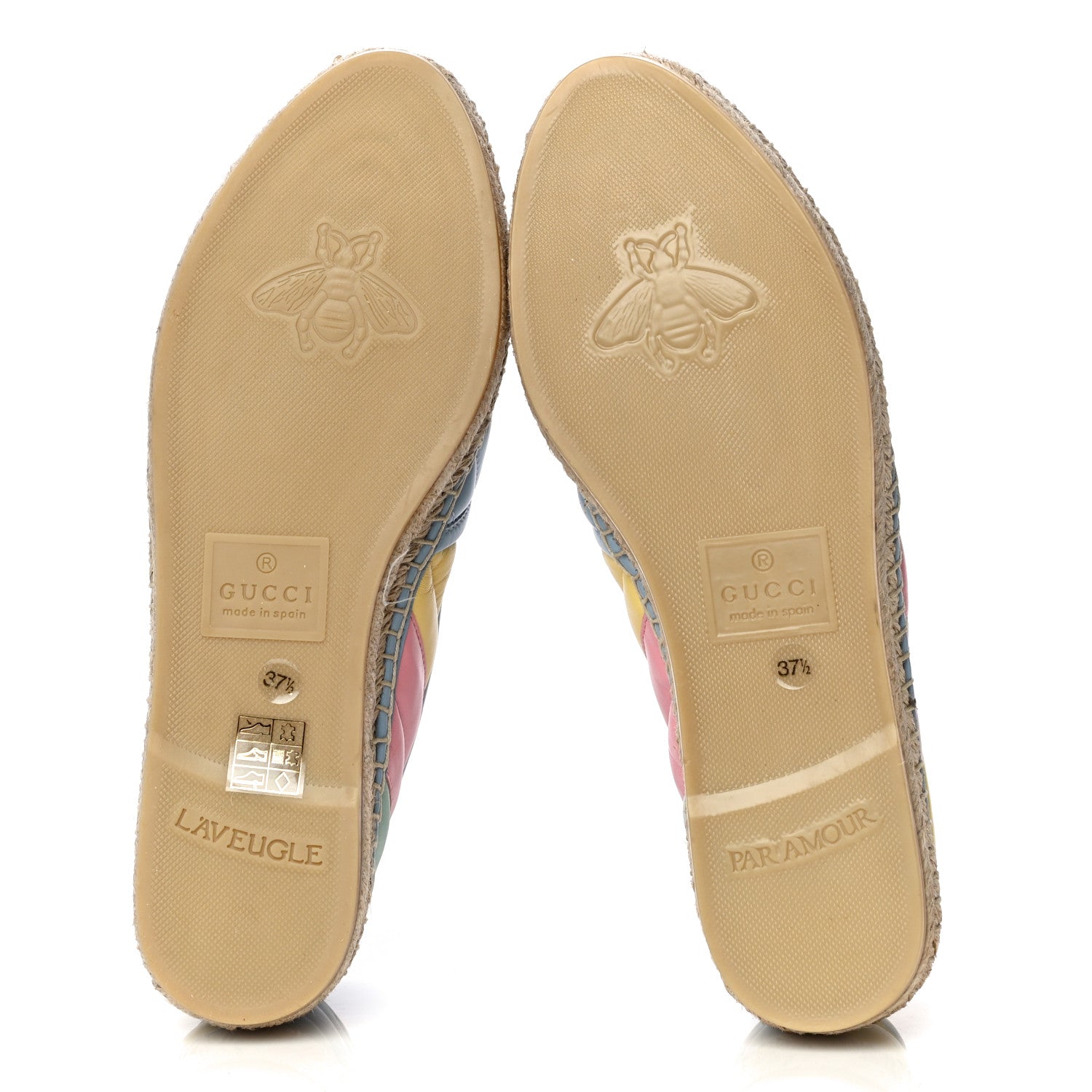 Gucci Nappa Matelasse Diagonal GG Marmont Espadrilles 37.5 Multicolor Pastel 7 of 15