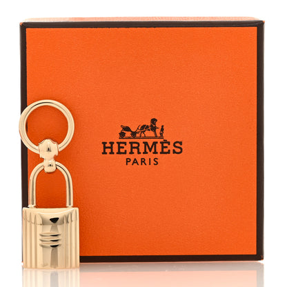 Hermes Permabrass Mini Loop Charms Cadenas Scarf Ring Gold 4 of 4