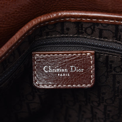 Christian Dior Calfskin Embroidered Romantic Flowers Saddle Bag Brown 6 of 9
