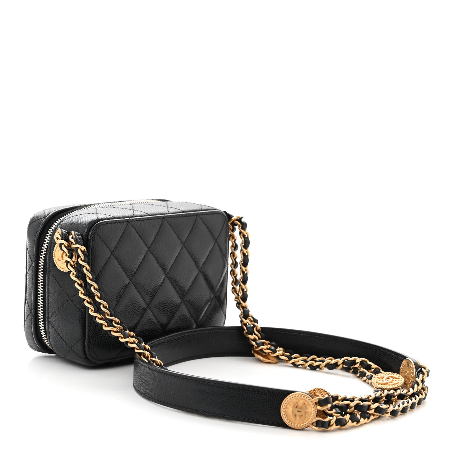 Chanel Caviar Quilted Twist Your Buttons Clutch With Chain Black 3 of 11