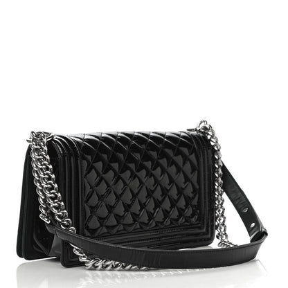 Chanel Patent Calfskin Quilted Medium Plexiglass Boy Flap Black 3 of 11