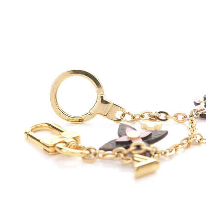 Louis Vuitton Brass Monogram Blooming Flowers Bag Charm Key Holder Rose Ballerine 3 of 4