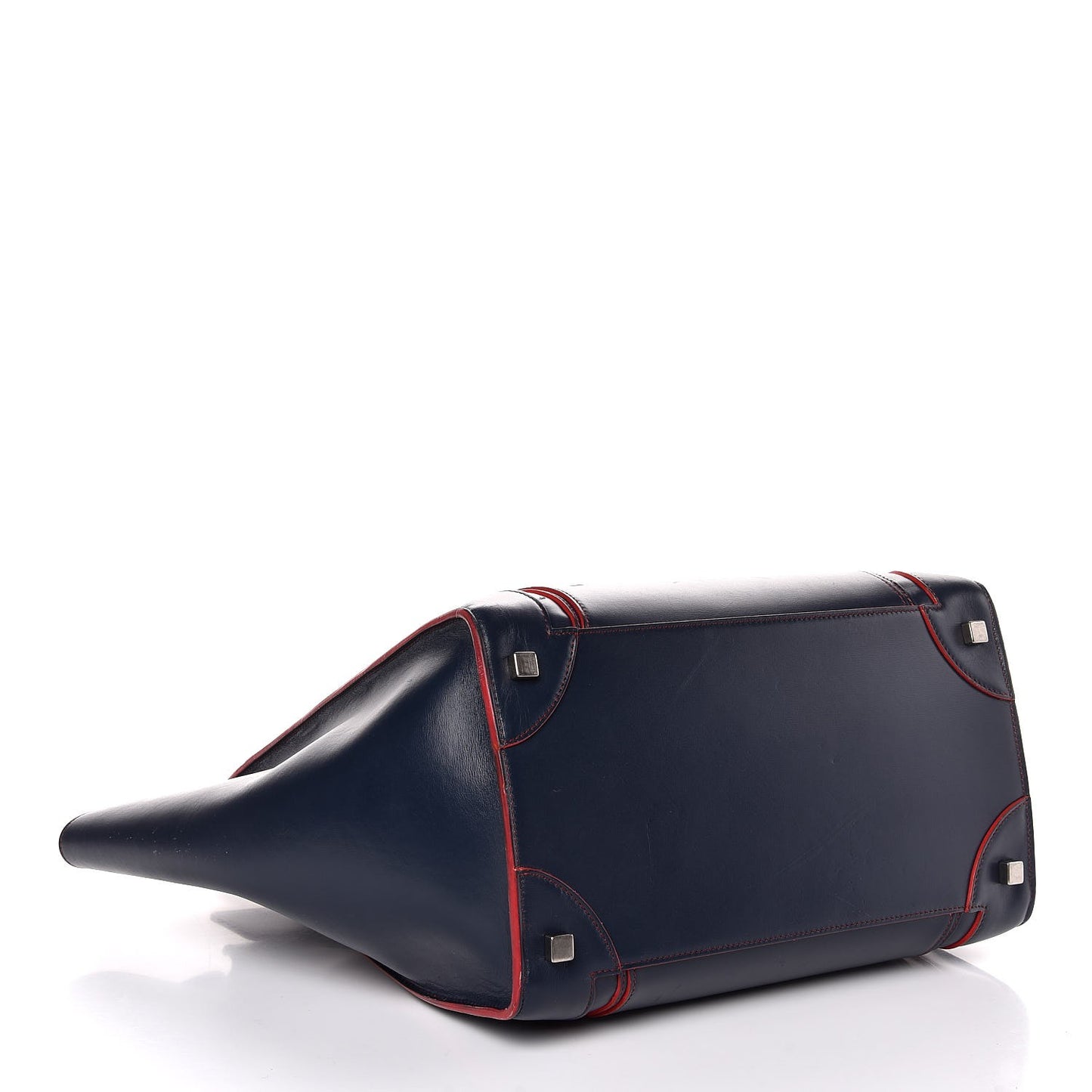Satin Calfskin Mini Debossed Luggage Navy Blue