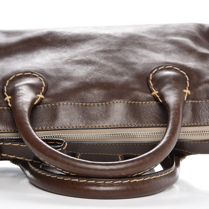 Chloe Calfskin Edith Satchel Brown 12 of 12