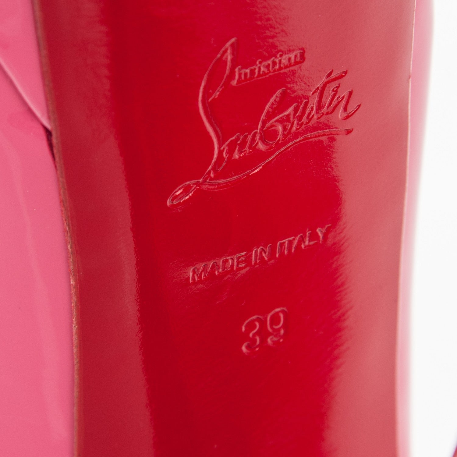 Christian Louboutin Patent Lady Peep Sling 150 Pumps 39 Darling 6 of 7