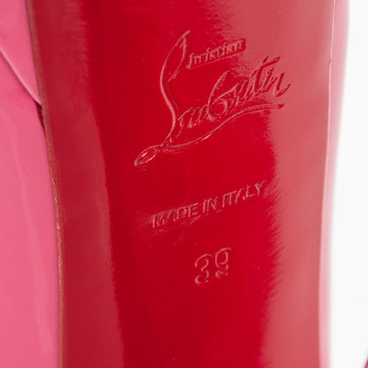 Christian Louboutin Patent Lady Peep Sling 150 Pumps 39 Darling 6 of 7