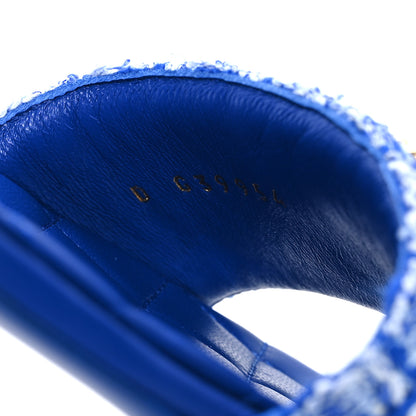 Chanel Tweed CC Chain Mule Sandal 38.5 Blue 10 of 12