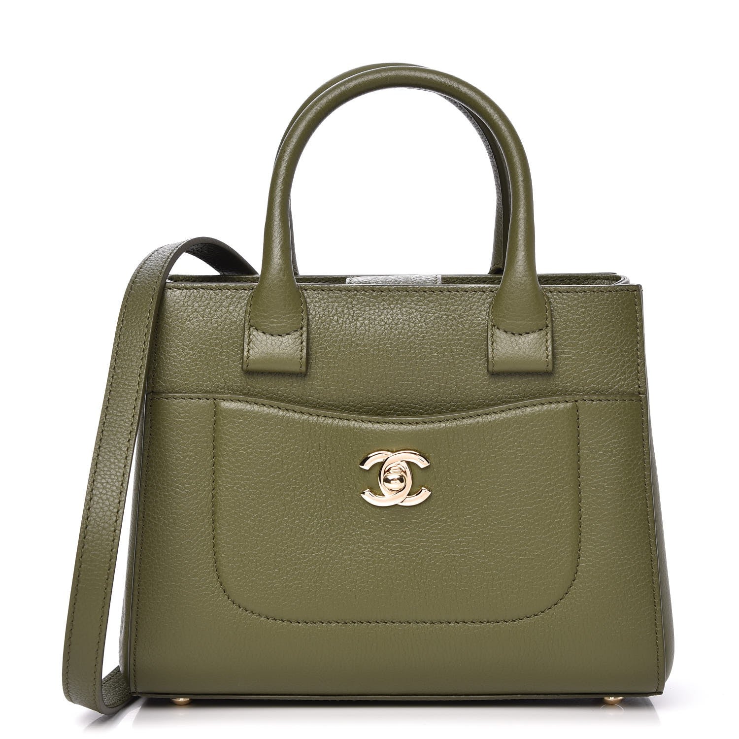 Chanel Grained Calfskin Mini Neo Executive Shopper Tote Khaki 1 of 8